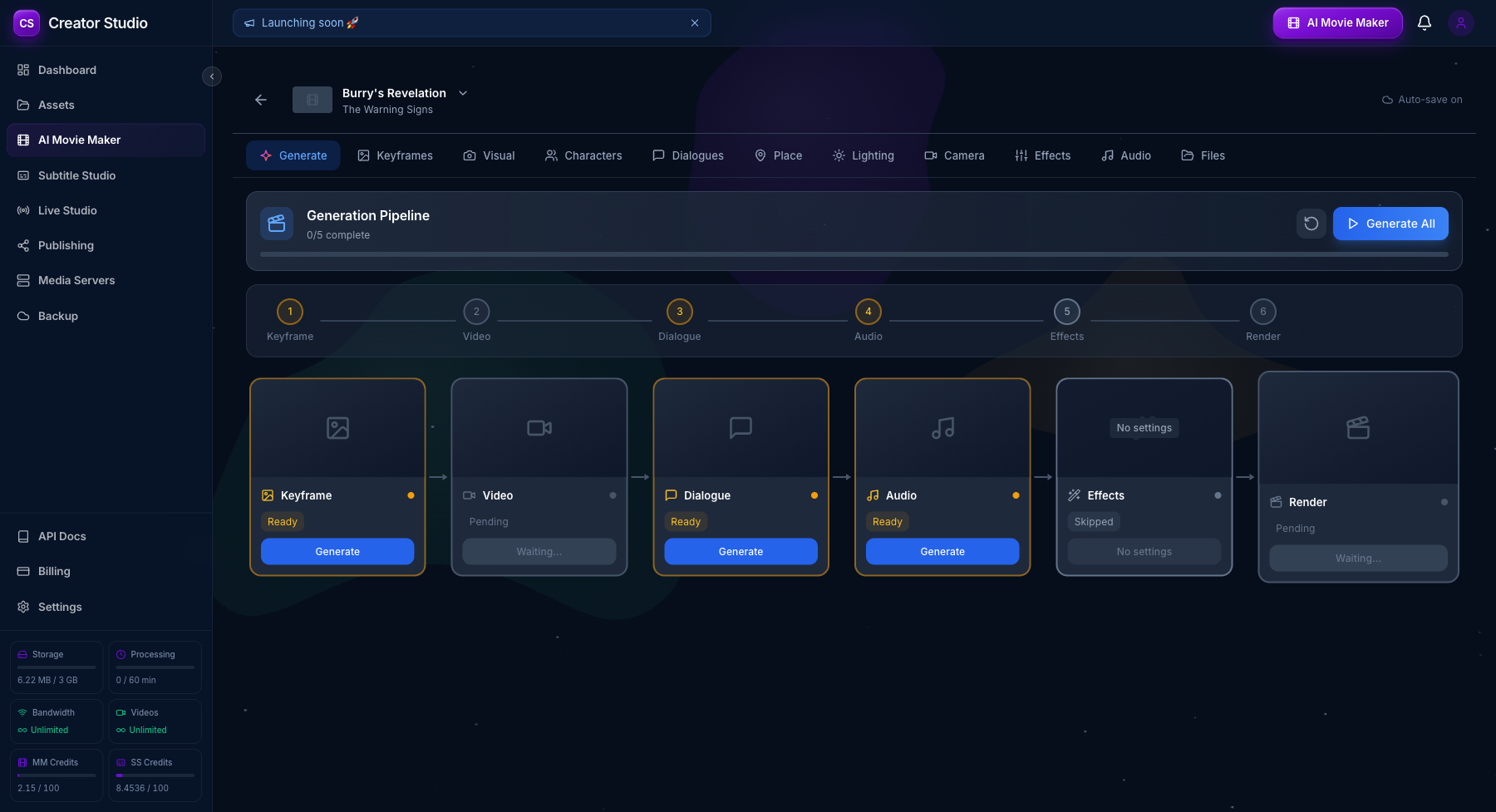The Big Short generation pipeline screenshot