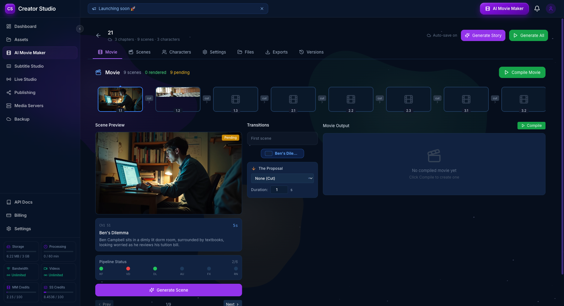 Project 21 movie editor screenshot
