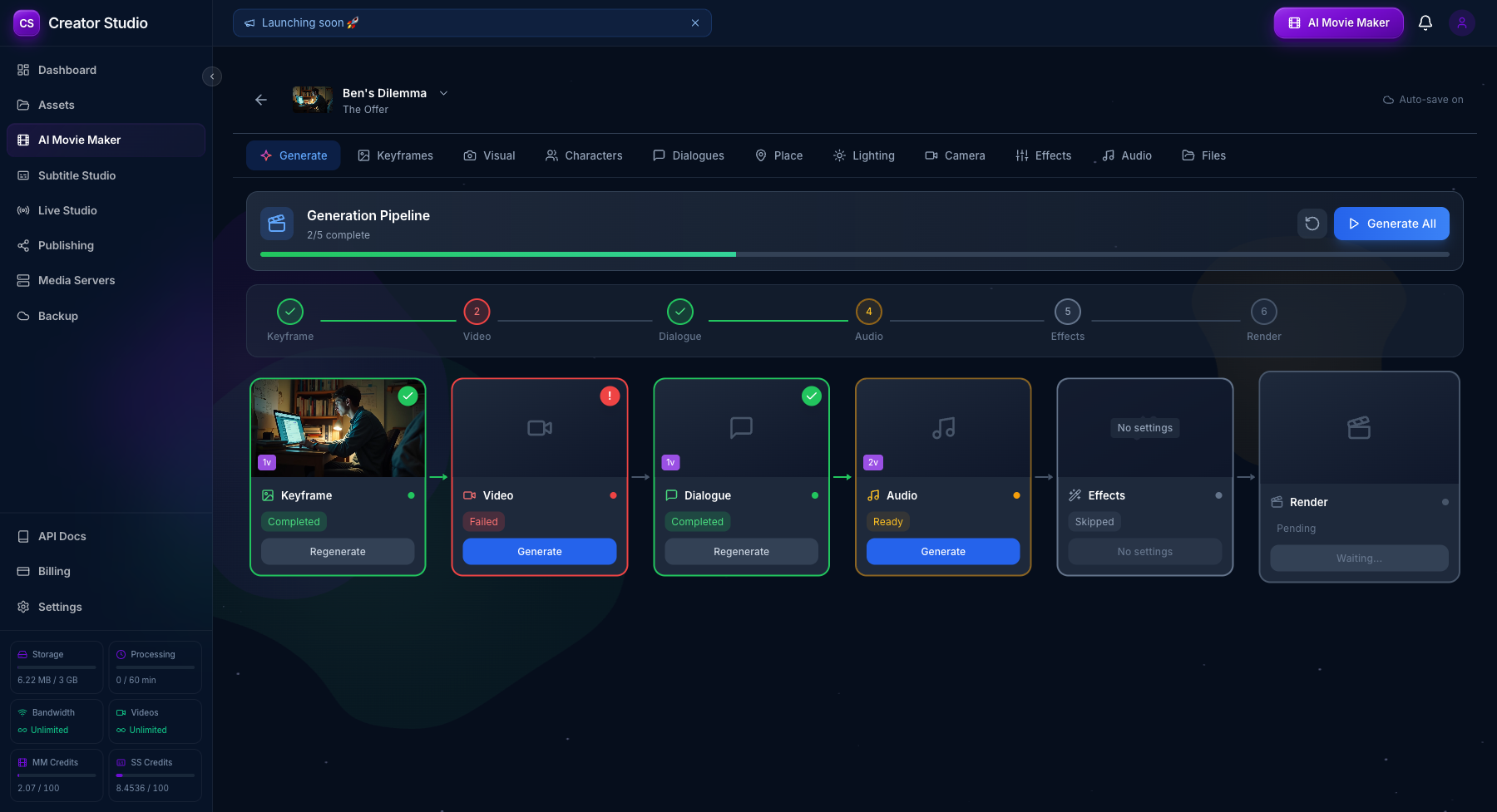 Project 21 scene pipeline screenshot